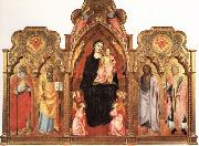 GADDI, Agnolo Madonna and Child with Angels and SS.Benedict and Peter.john the Baptist and Miniato oil painting artist